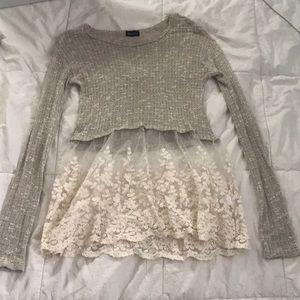 love culture lace crop top